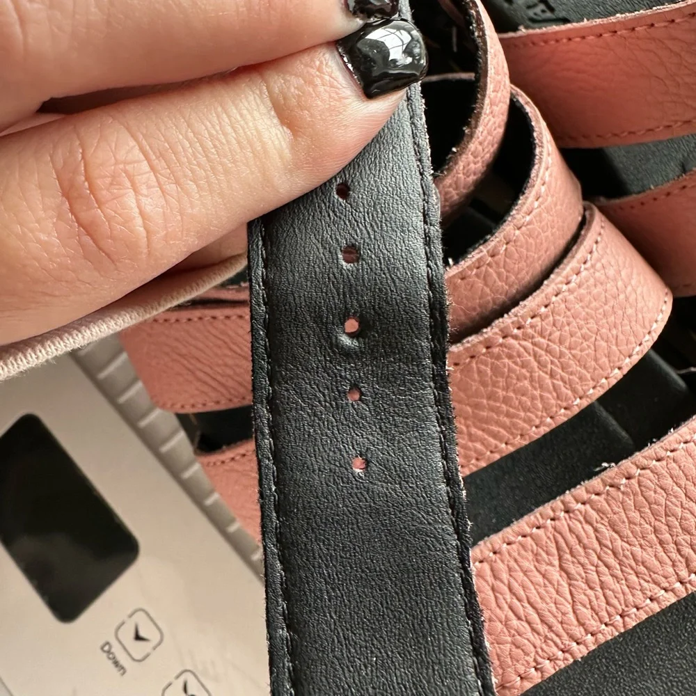 Dr.Marten’s SoftWair With Bouncing Soles Pink and Black Strappy Sandals - Picture 8 of 12
